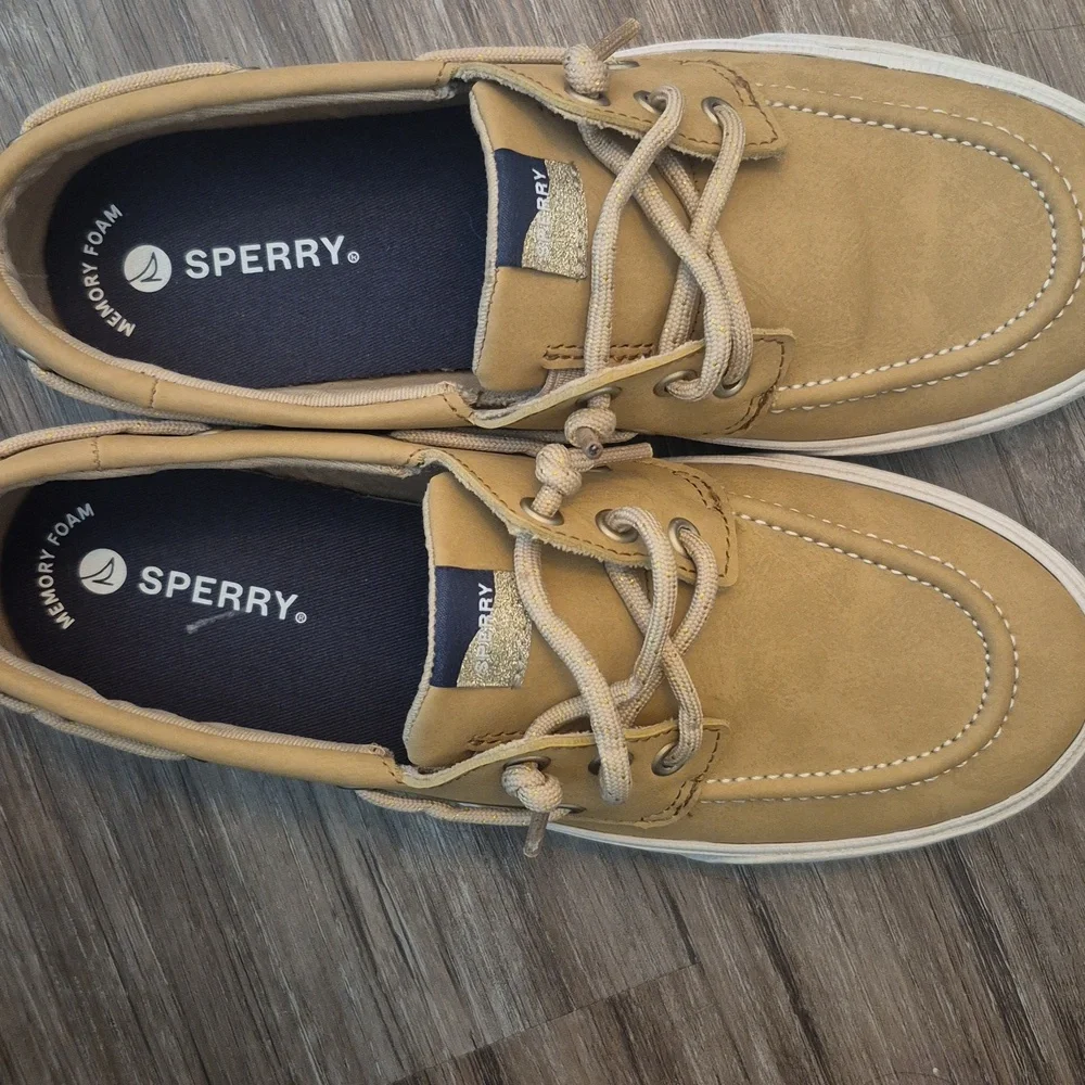 Sperry Tan Boat Shoes Nautical Size 6.5 Womens Or Size 5 Mens - Picture 4 of 4